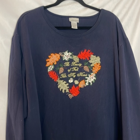 FASHION BUG FALL EMBROIDERED CREWNECK (30/32W) - Picture 3 of 7